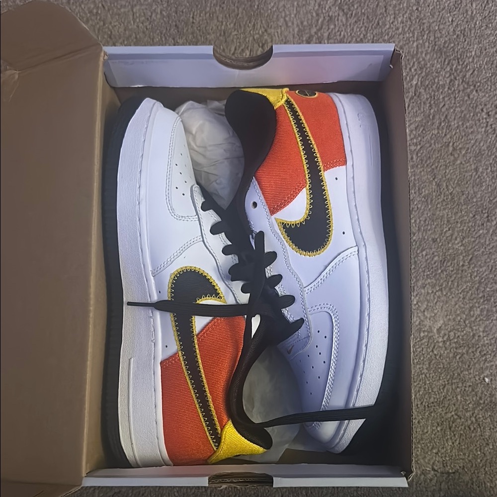 Nike White and Orange Athletic Shoes